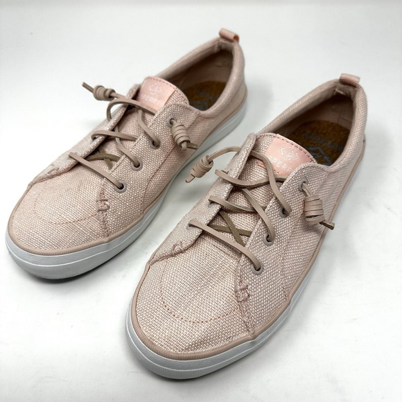 Sperry Women's Crest Vibe Low‎ Top Canvas Sneakers Pink Size 9 Medium - Picture 1 of 9